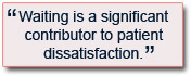 Waiting is a significant contributor to patient dissatisfaction