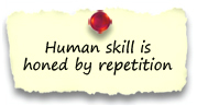 Human skill is honed by repetition