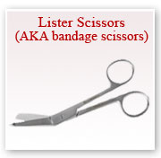 Lister scissors AKA bandage scissors 