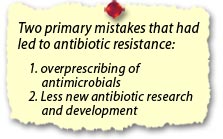 Two primary mistakes that had led to antibiotic resistance